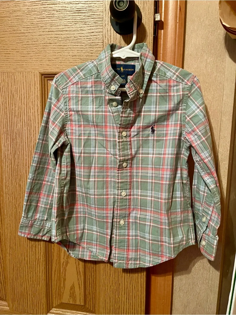 Ralph Lauren Green and Red Plaid Button-Down Shirt